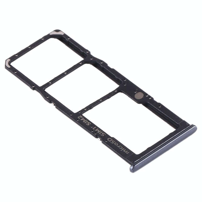 For Samsung Galaxy A30s SIM Card Tray + SIM Card Tray + Micro SD Card Tray (Black)