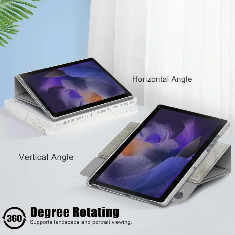 For Samsung Galaxy Tab A8 2022 SM-X200 360 Degrees Rotation Leather Tablet Case(Grey)