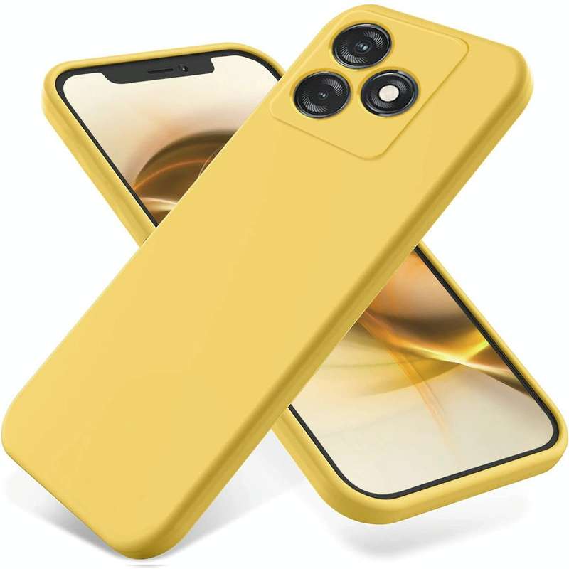 For Tecno Spark 10 4G / 10C 4G Pure Color Liquid Silicone Shockproof Phone Case(Yellow)