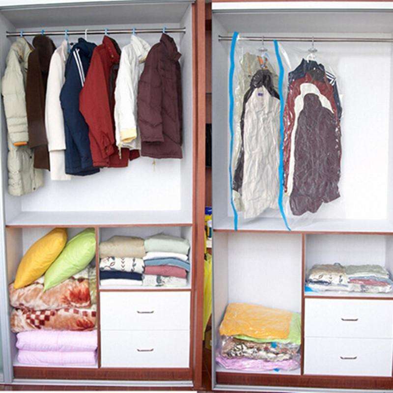 3 PCS Hot Vacuum Bag Storage Organizer Transparent Border Foldable Extra Large Seal Compressed Tr...