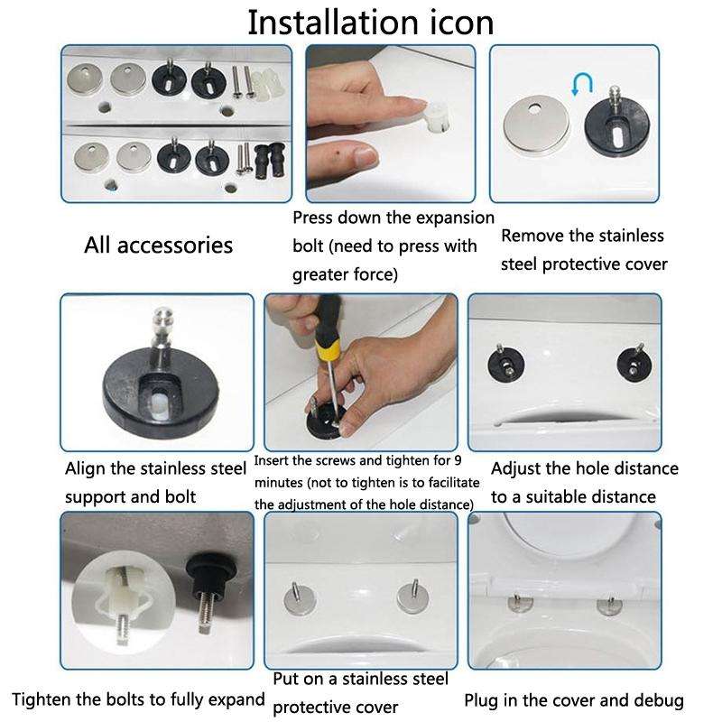 1 Pair 3903 Zinc Alloy Toilet Seat Hinge Installation Nut Quick Release Installation Screw(Toilet...