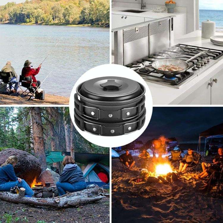 Camping cookware Outdoor cookware set(Black)