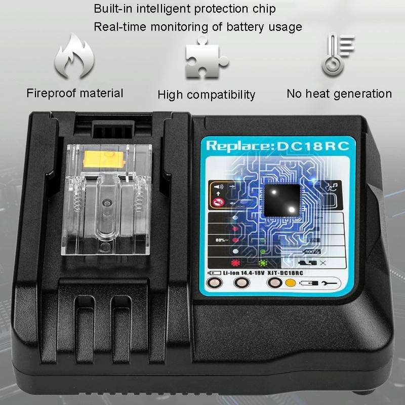 For Makit DC18RA / DC18RC 14.4V-18V Cordless Power Tool Battery Charger(EU Plug)