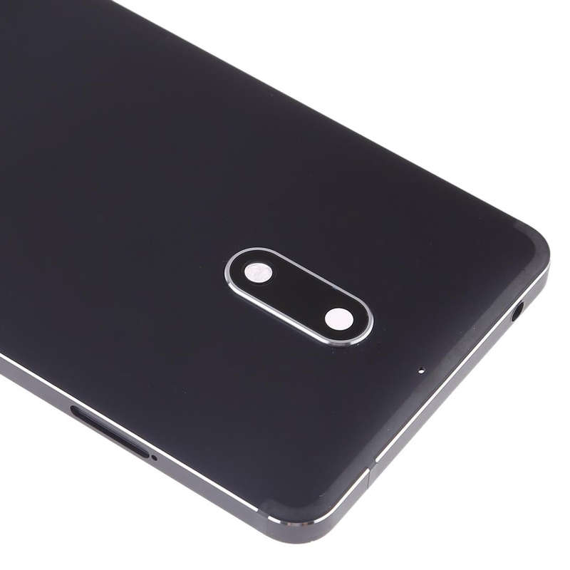 Battery Back Cover with Camera Lens & Side Keys for Nokia 6(Black)