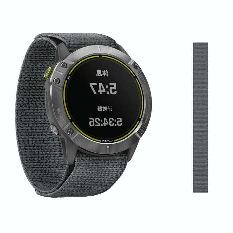 For Garmin Fenix 6 22mm Knitted Nylon Loop Watch Band(Grey)