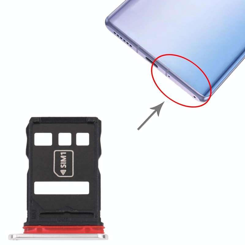 SIM Card Tray + NM Card Tray for Huawei Mate 40E 5G (Silver)