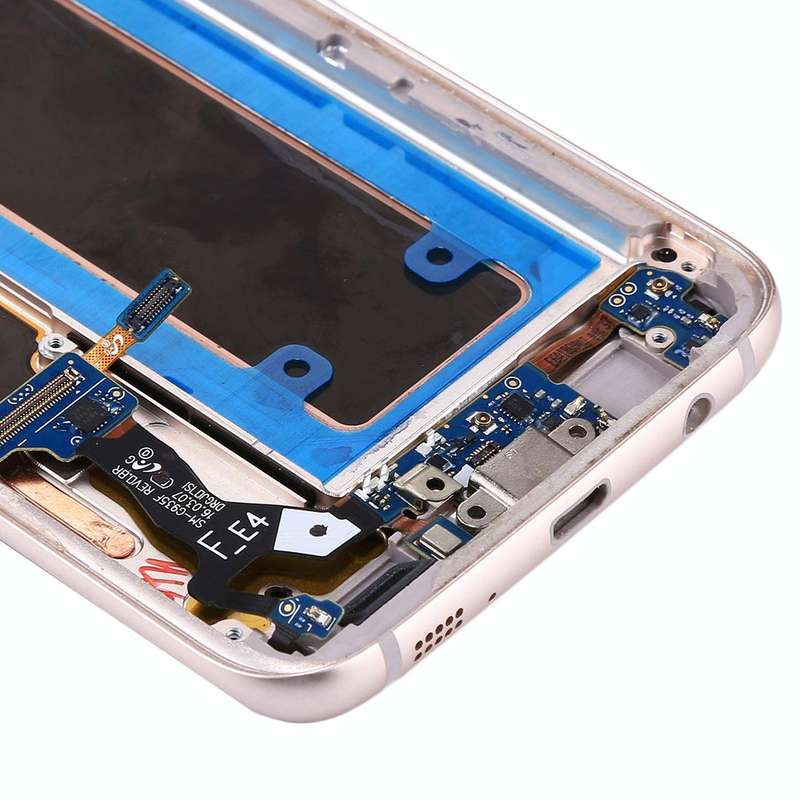 Original LCD Screen and Digitizer Full Assembly with Frame & Charging Port Board & Volume Button ...