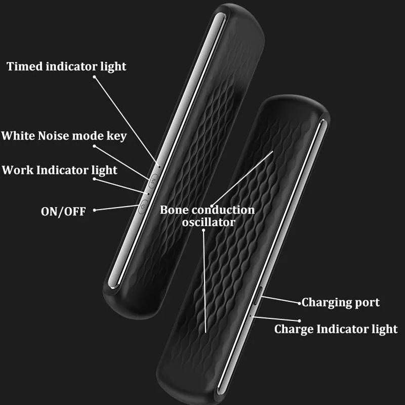 Soundproof Painless Bone Conduction Sleep Speaker Portable White Noise Sleeping Aid(Black)
