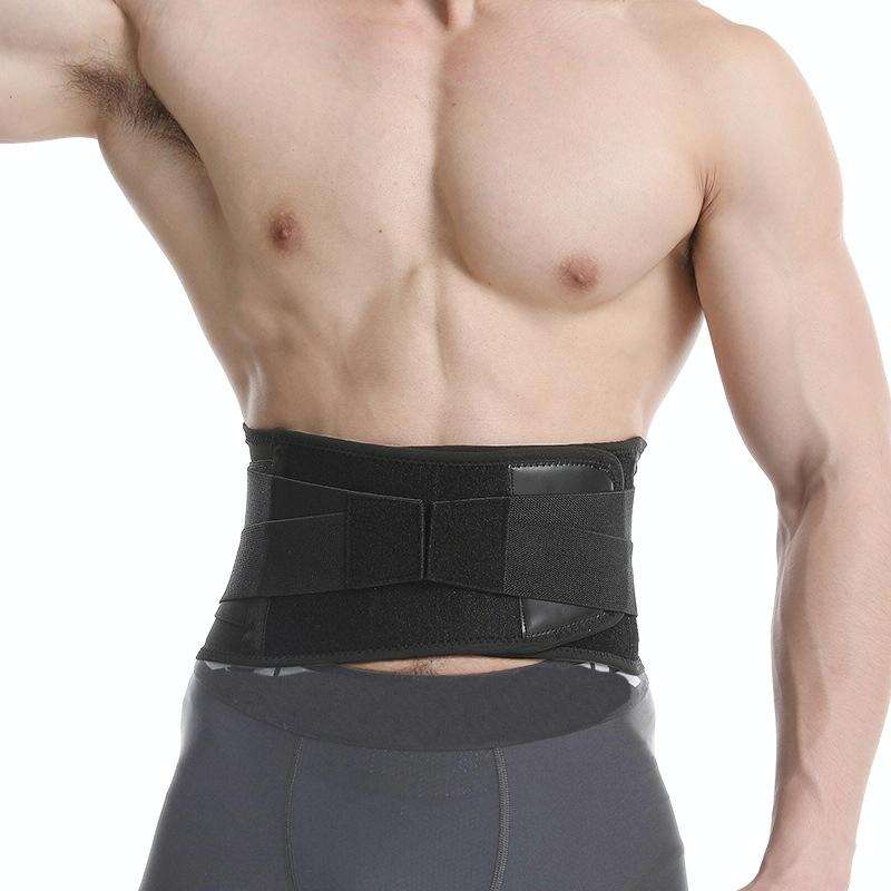 Men Steel Plate Squatting Weightlifting Exercise Use Waist and Abdominal Belt, Size: XL(Black)