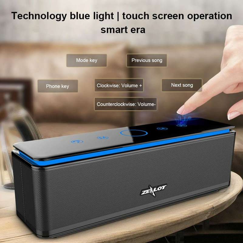 ZEALOT S7 Portable Smart Touch Stereo Bluetooth Speaker with Built-in Mic, Support Hands-Free Cal...