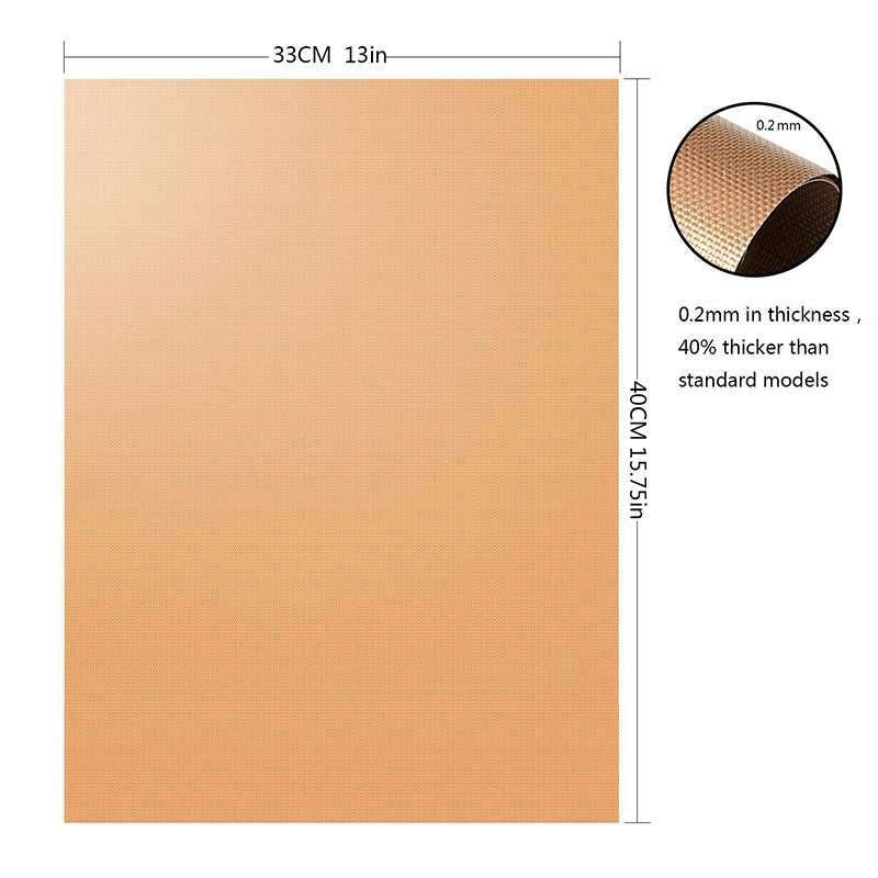 5 PCS 0.2mm Barbecue Grill Mat Non-Stick BBQ Baking Mats, Size: 40 x 33cm(Bronze)