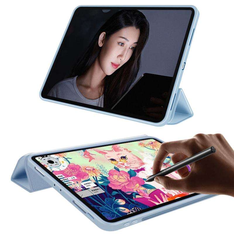 For Xiaomi Pad 5 / Pad 5 Pro Skin Feel Matte Honeycomb Leather Tablet Case with Tri-fold Bracket(...