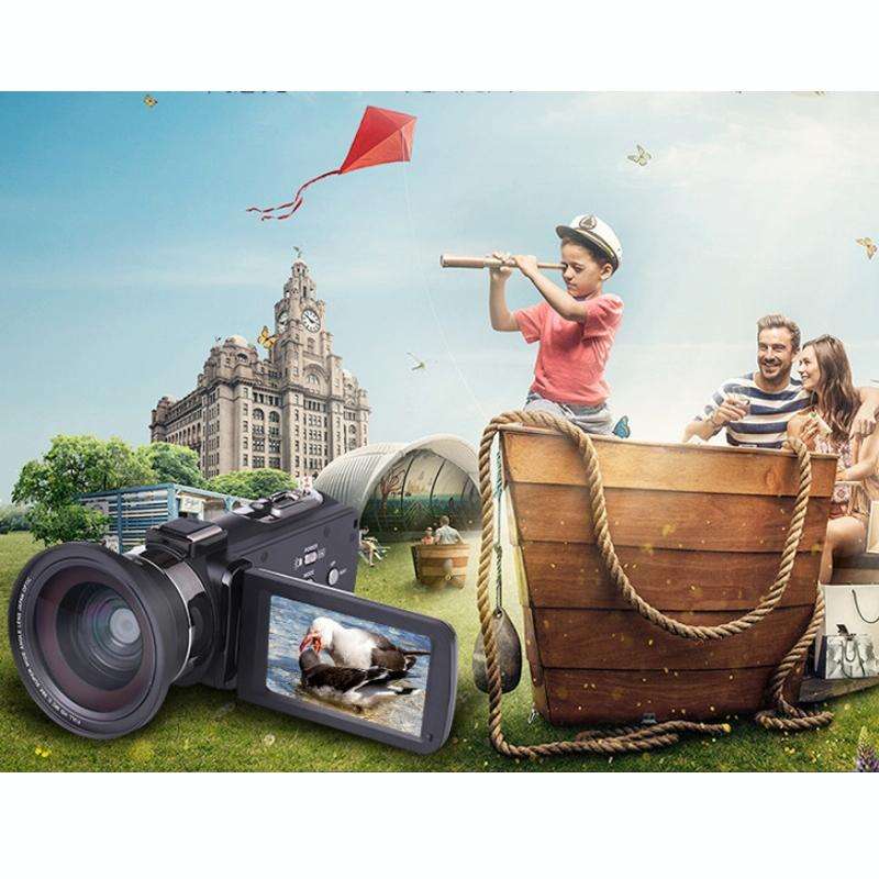 4K HD Night Vision 48MP Home WiFi Live Camcorder DV Digital Camera, Style:Microphone + Wide-angle...