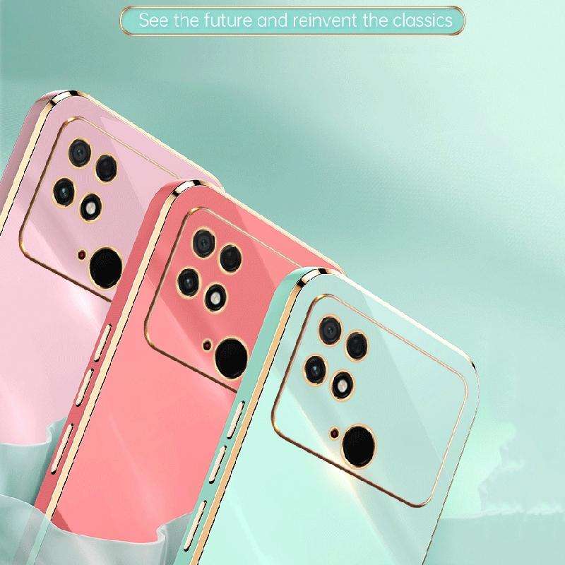 For Xiaomi Poco C40 XINLI Straight Edge 6D Electroplate TPU Phone Case(Cherry Purple)