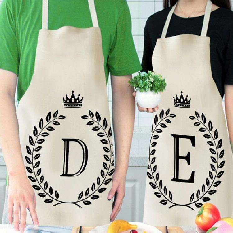 Creative Cotton Linen Sleeveless Letter Apron, Size:68x55cm(X)