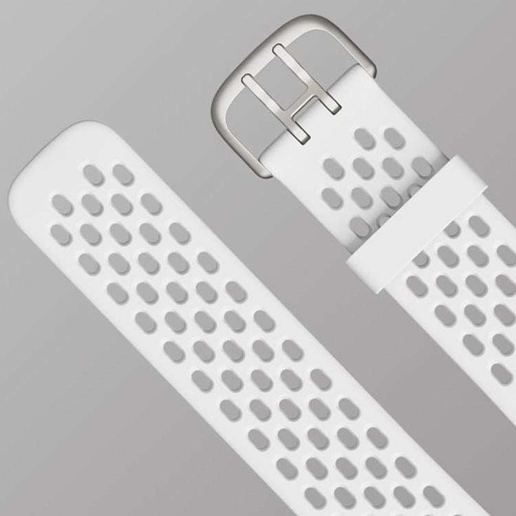 For Fitbit Charge 5 Silicone Hole Watch Band(White)