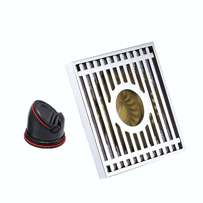 Full Copper Odor Proof Floor Drain, Style: K7004 Chrome Plated Dual Use+Straight Row