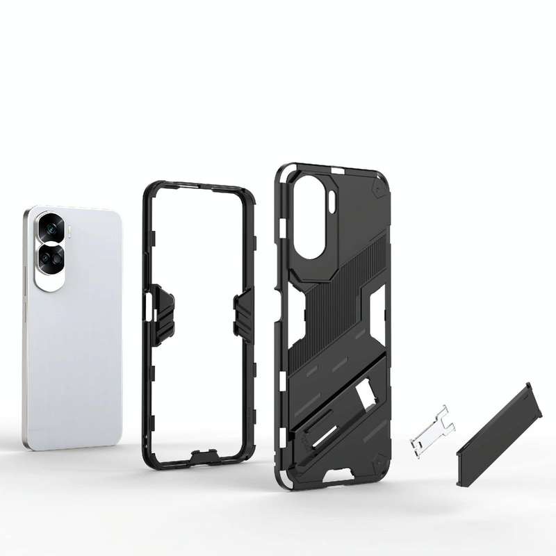 For Honor 90 Lite 5G Global Punk Armor 2 in 1 PC + TPU Phone Case with Holder(Green)