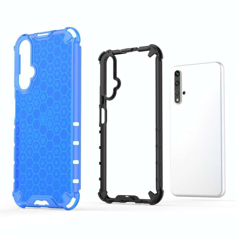 For Huawei Nova 5T Shockproof Honeycomb PC + TPU Case(Grey)