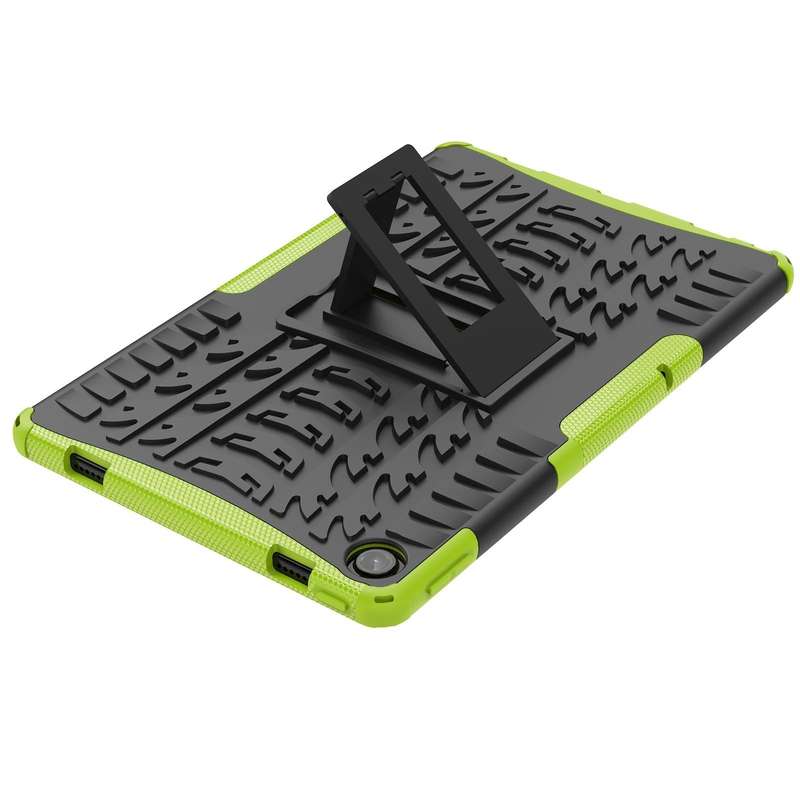 For Lenovo Tab M10 Plus 10.6 3rd Gen 2022 Tire Texture TPU+PC Shockproof Case with Holder(Green)