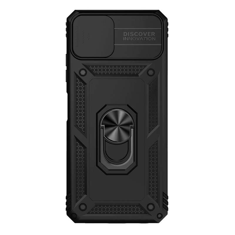 For Samsung Galaxy A22 5G Sliding Camshield Holder Phone Case(Black)