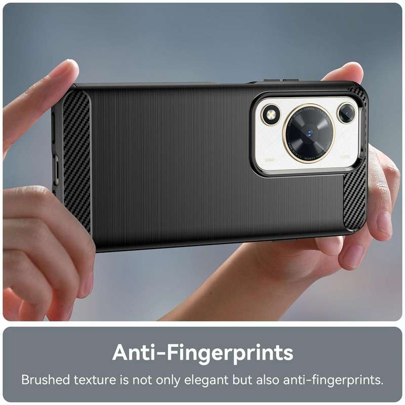 For Huawei nova Y72 Brushed Texture Carbon Fiber TPU Phone Case(Black)