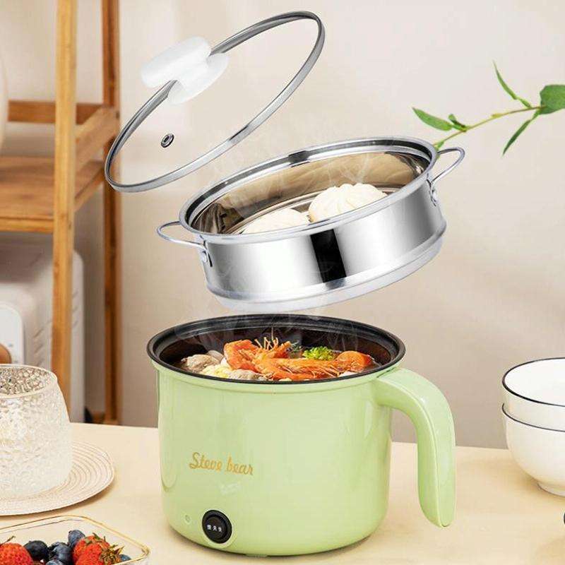 18cm Fast / Slow Gear+Non-stick Pot+Stainless Steel Steaming Grid Multifunctional Mini Electric C...