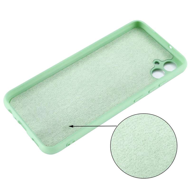 For Samsung Galaxy A04e / M04 / F04 Pure Color Liquid Silicone Shockproof Full Coverage Case(Green)