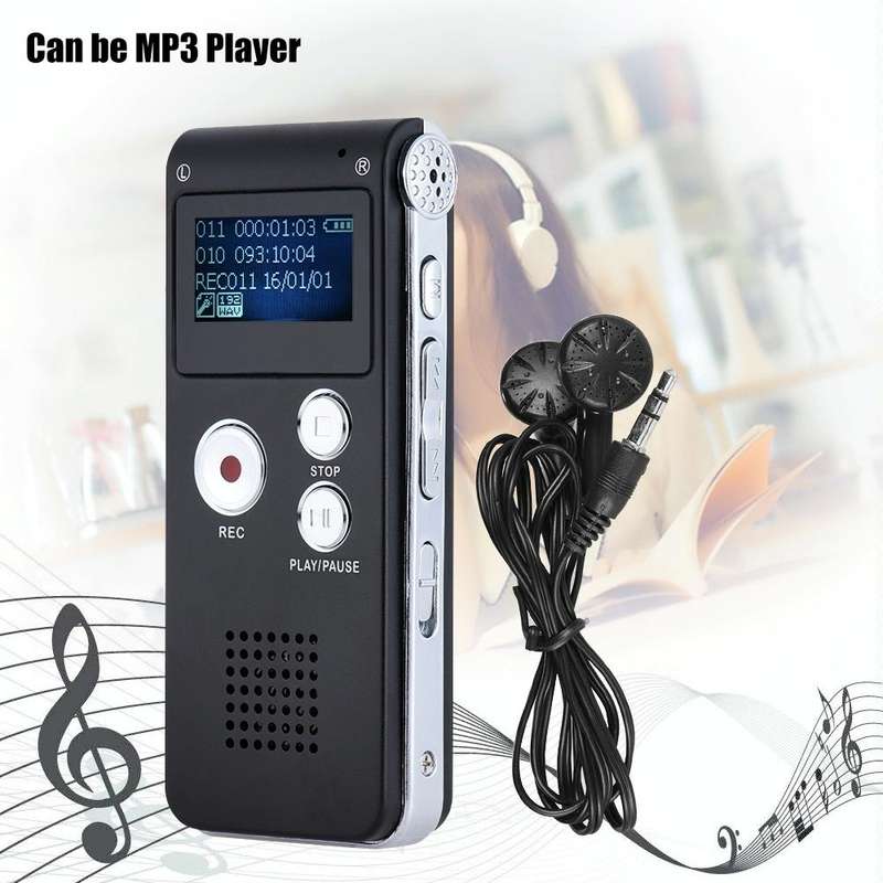 SK-012 4GB USB Dictaphone Digital Audio Voice Recorder with WAV MP3 Player VAR Function(Black)