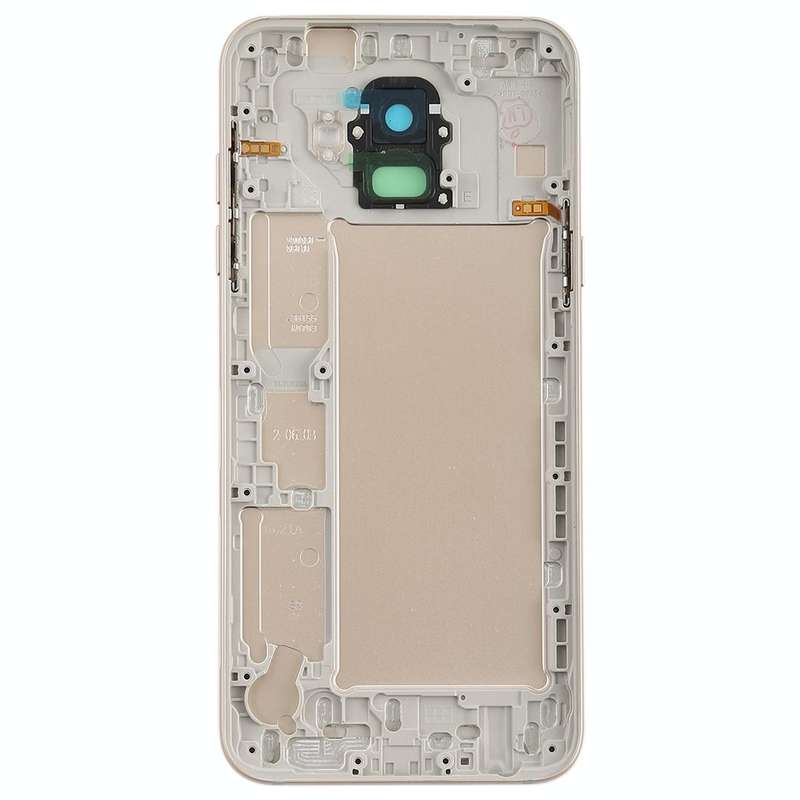 For Galaxy A6 (2018) / A600F Back Cover with Side Keys & Camera Lens (Gold)