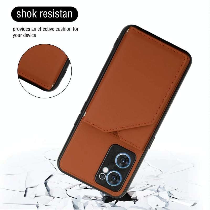 For OPPO Reno7 5G Skin Feel PU + TPU + PC Phone Case(Brown)