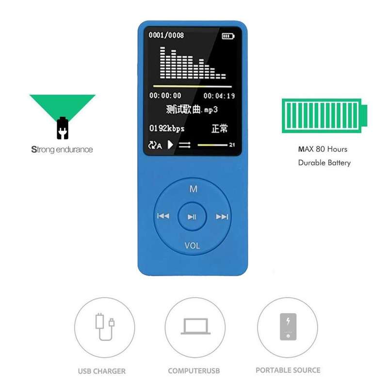 Fashion Portable LCD Screen FM Radio Video Games Movie MP3 MP4 Player Mini Walkman, Memory Capaci...