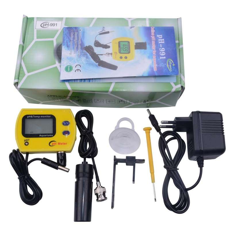 PH Tester Durable Acid Meter Swimming Pool Temperature Monitor With Backlight, Plug Type: EU Plug