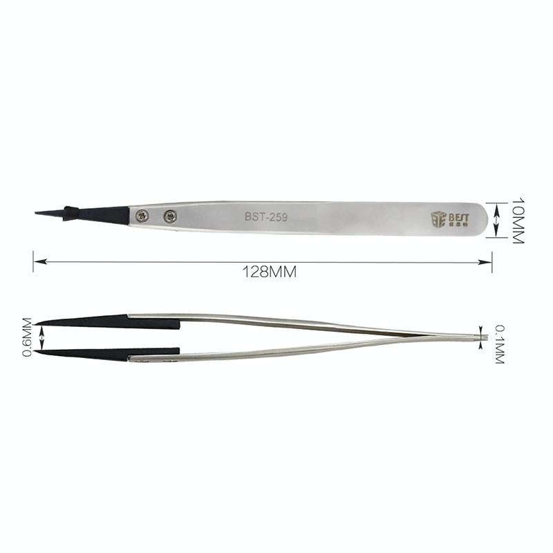 BEST BST-259 Stainless Steel Snti Static Tweezer