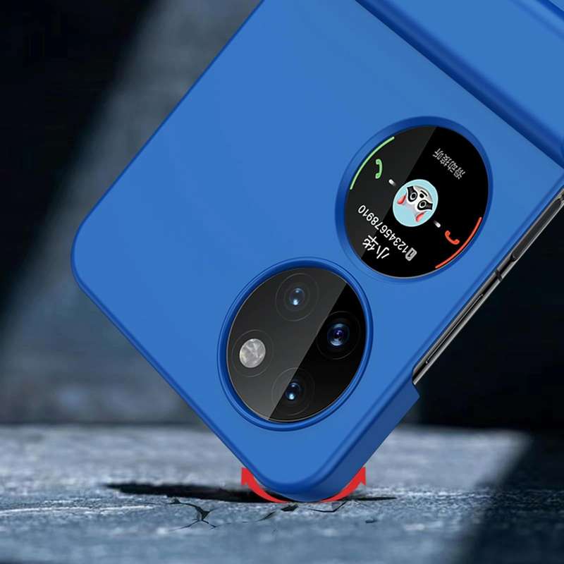For Huawei P50 Pocket Three-piece Set Phone Case(Blue)