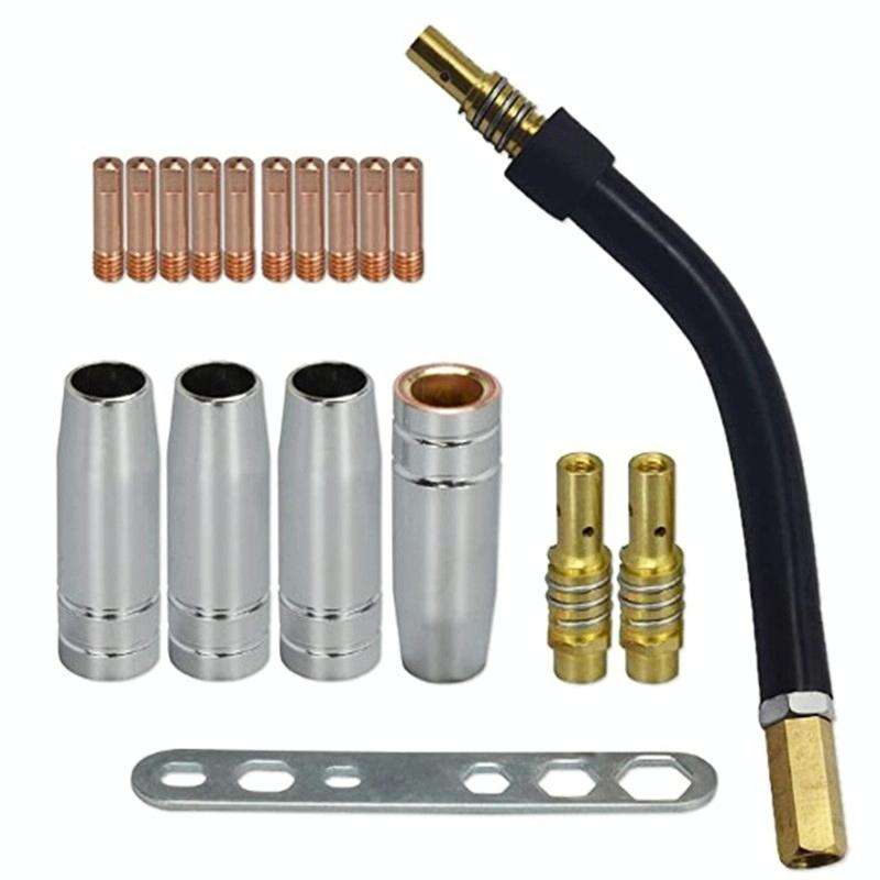 18 PCS / Set Welding Needle Point Vover Nozzle Kit Gas Shielded Welding Conductive Nozzle