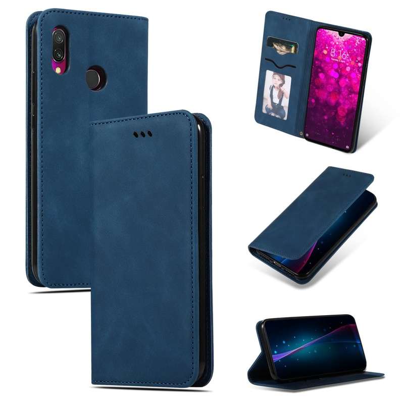 Retro Skin Feel Business Magnetic Horizontal Flip Leather Case for Xiaomi Redmi 7 / Redmi Y3(Navy...