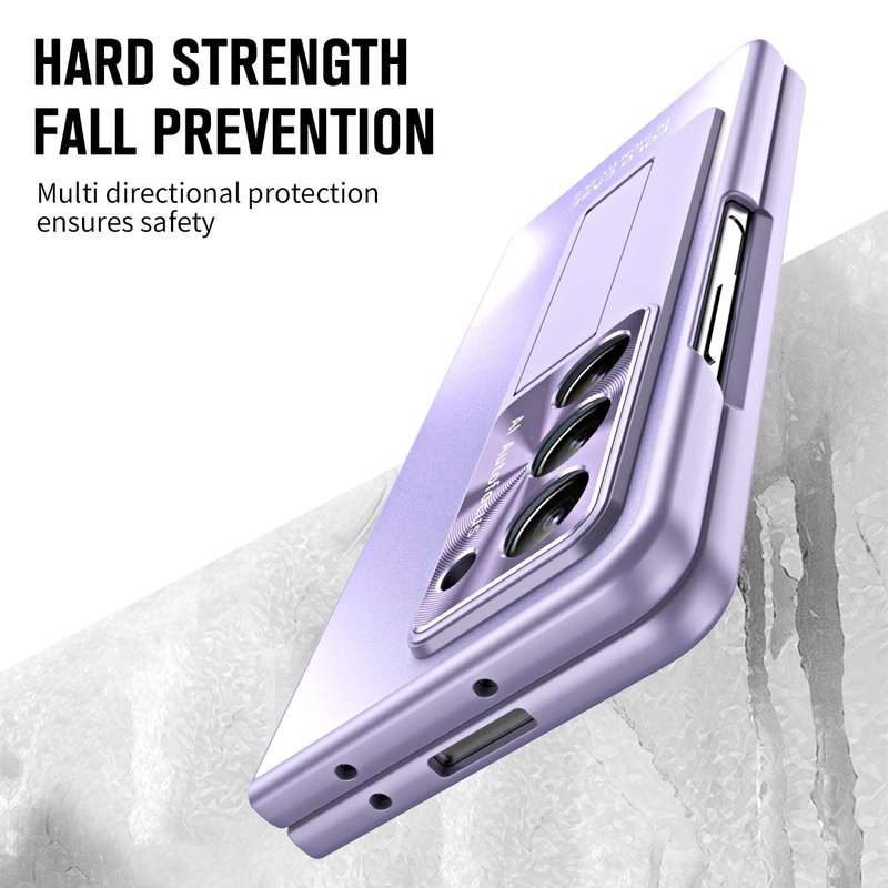For Samsung Galaxy Z Fold5 5G Integrated AG Matte Folding Phone Case with Pen Slot(Purple)