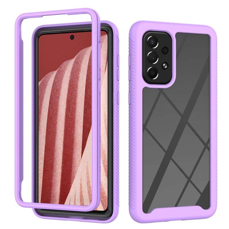 For Samsung Galaxy A73 5G Starry Sky Solid Color Series Shockproof PC + TPU Phone Case(Purple)