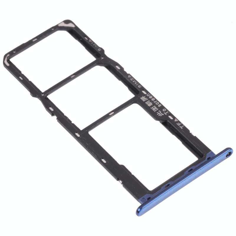 SIM Card Tray + SIM Card Tray + Micro SD Card Tray for Huawei Enjoy 8e (Blue)