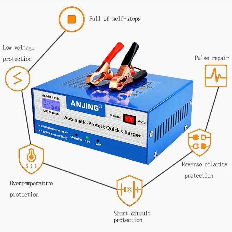 ANJING AJ-618E Battery Charger Car Battery Repairer, Model: US Plug
