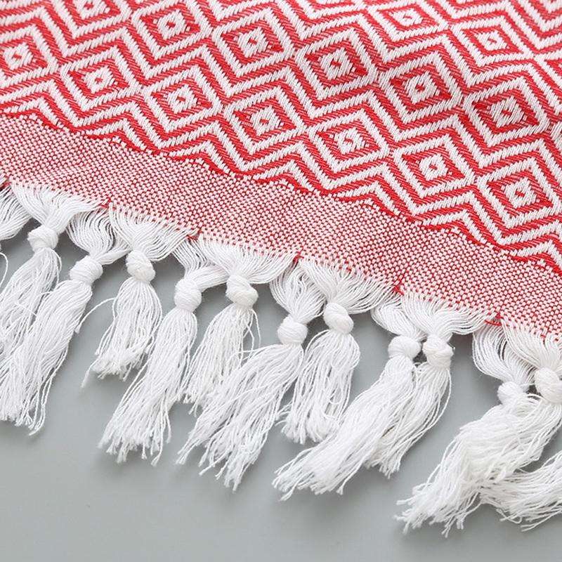 Striped Cotton Bath Towel With Tassels Thin Travel Camping Bath Sauna Beach Gym Pool Blanket Abso...