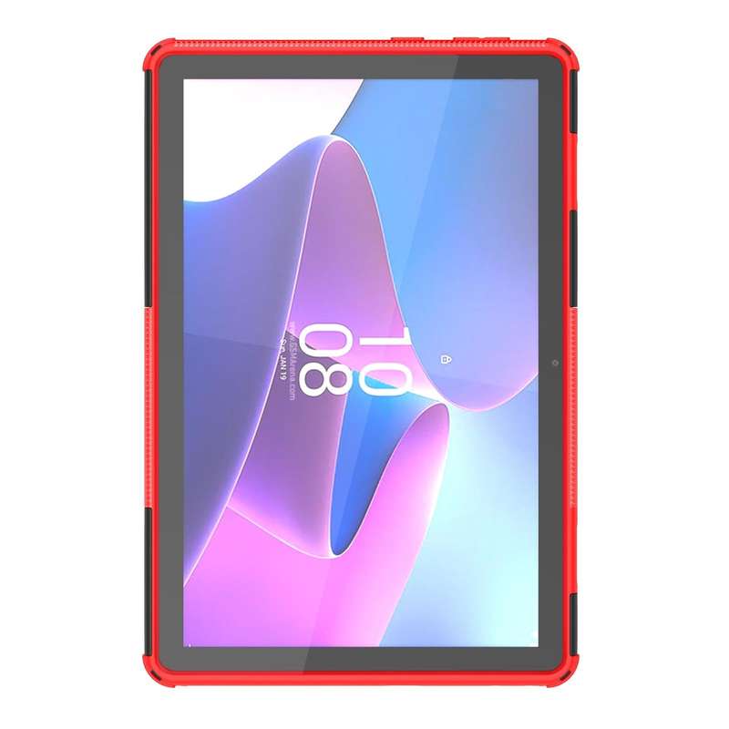 For Lenovo Tab M10 3rd Gen Tire Texture TPU + PC Tablet Case with Holder(Red)