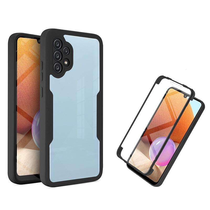 For Samsung Galaxy A32 4G Acrylic + TPU 360 Degrees Full Coverage Shockproof Phone Case(Black)