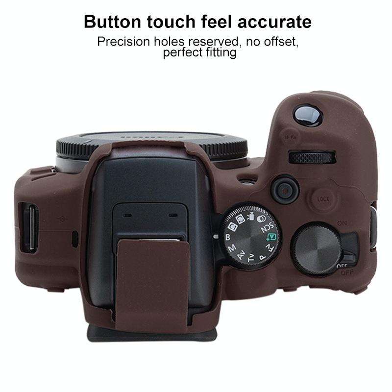 For Canon EOS R10 Soft Silicone Protective Case (Coffee)