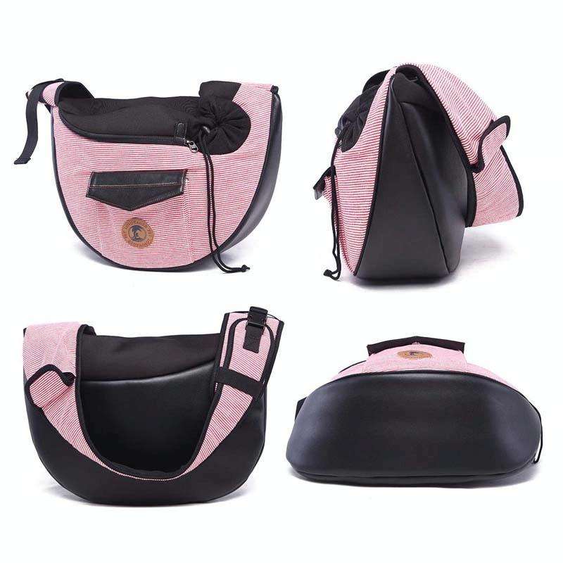LOVOYAGER Diagonal Pet Backpack Small Dog And Cat Travel Bag, Style: Summer Mesh Black
