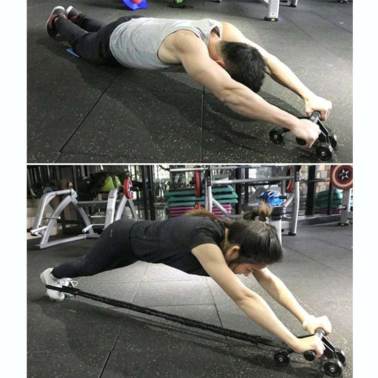 Multifunctional Frog-Style Four-wheel Abdominal Wheel Abdominal Muscle Exercise Fitness Equipment...