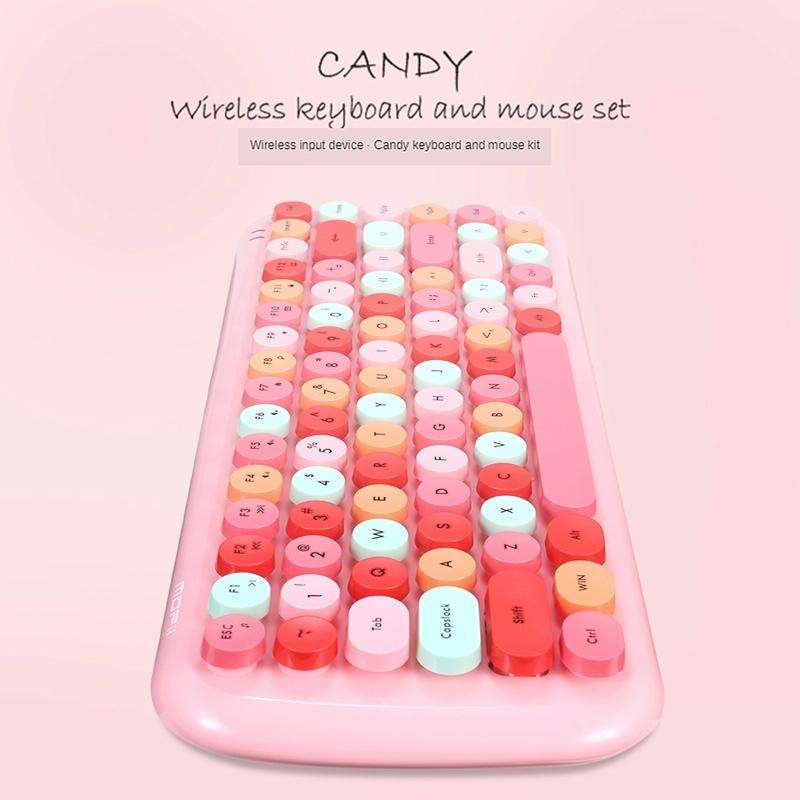 MOFii Candy Punk Keycap Mixed Color Wireless Keyboard and Mouse Set(Green)