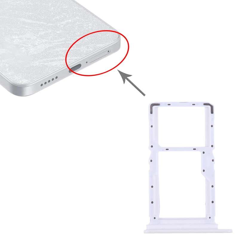 For Xiaomi Redmi Note 13 5G SIM Card Tray + SIM / Micro SD Card Tray (White)