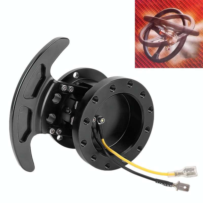 Car Tilt Racing Steering Wheel Quick Release Hub Kit Adapter Body Removable Snap Off Boss Kit(Black)
